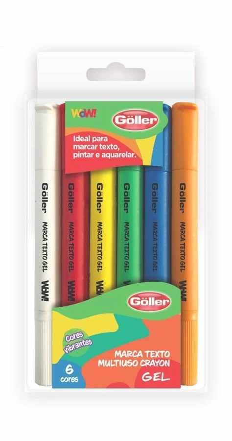 CANETA MARCA TEXTO GEL COLORS GOLLER